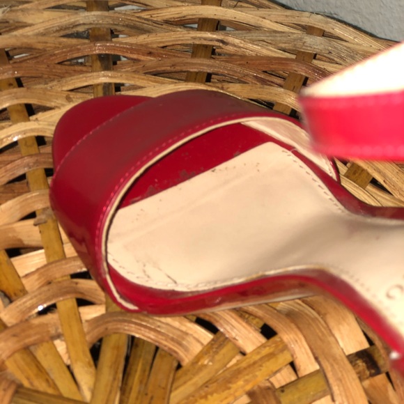 Vince Camuto Ankle Red Strap Heels Size 6M/36 - Picture 4 of 6